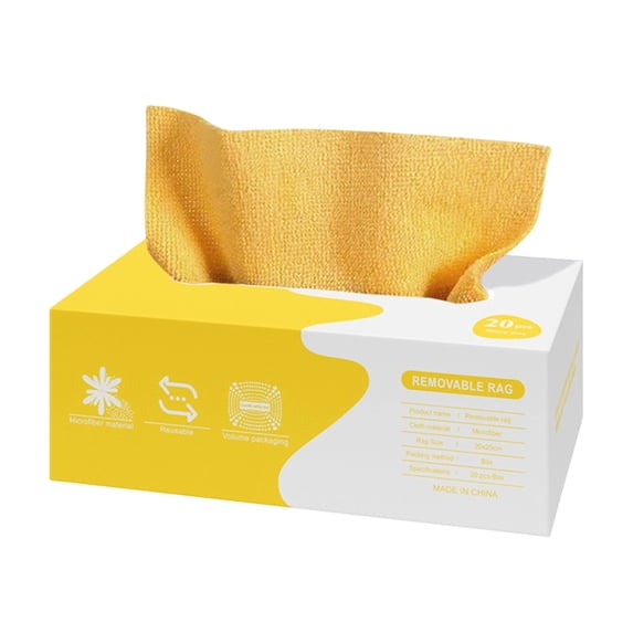 Qholemyo 7.9x7.9 Inch Microfiber Cleaning Cloths 20 Pack Edgeless Car Detailing Towels Reusable Wash Cloths In Dispenser Box