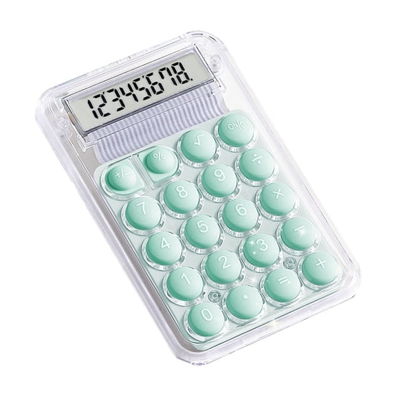 Qholemyo 8 Digit Large Display Basic Calculator Round Button Cute Small Calculator For Office Home And School