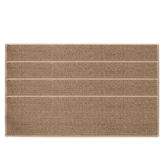 Qholemyo 8X30In 4 Pack Non Slip Floor Mat Washable Rugs Flax Quality Material Rubber Backing Indoor Stair Treads Washable Rug For Wooden Steps Pet Kids Friendly