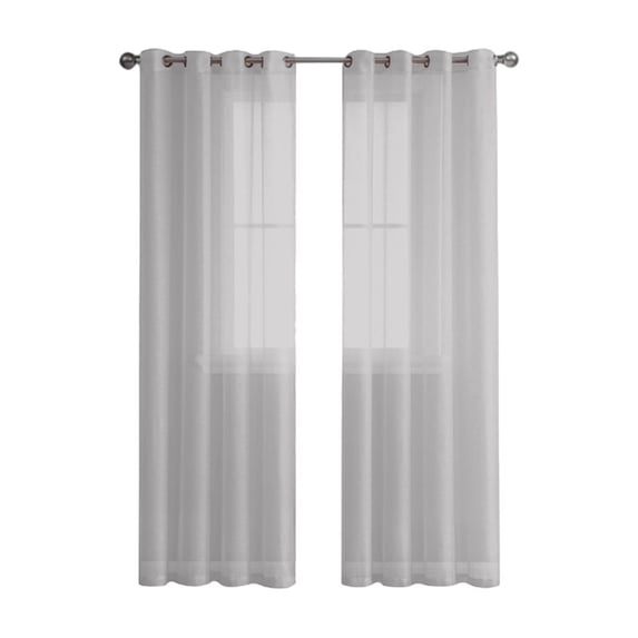 Qholemyo 98 Inches Long Grommet Semi Sheer Curtains Vertical Window Curtains Light Through Drapes For Bedroom Living Room Home