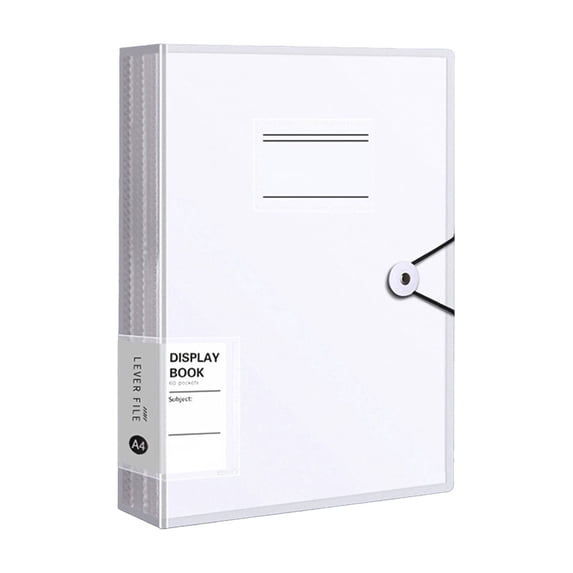 Qholemyo A4 30 Pockets 60 Sides Plastic Document Folder With Snap Closure Transparent Organizer Practical School Supplies