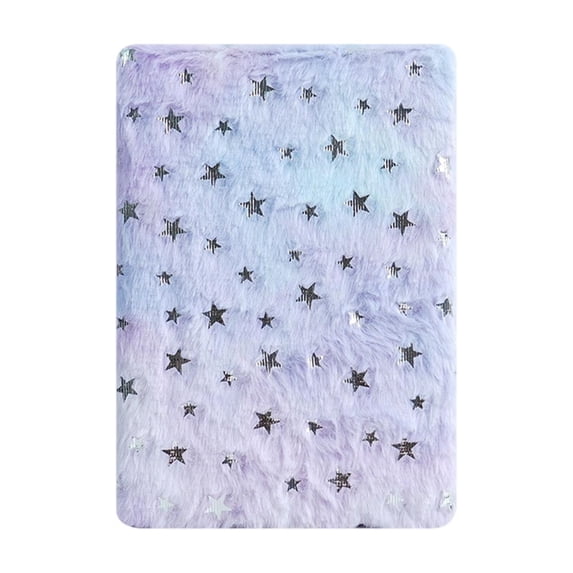 Qholemyo A5 Cute Furry Plushes Cover Notebook Supplies Notebook College Ruled Fabric Student Diary For Back To