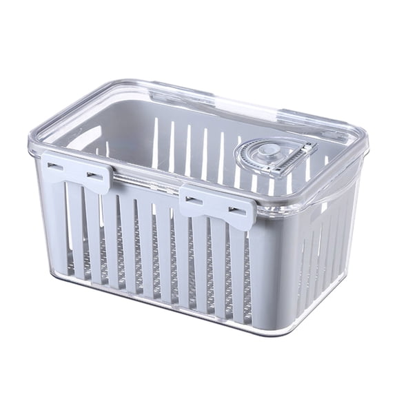Qholemyo Airtight Food Storage Containers With Lids Partitioned Fridge Organizers Fruit Vegetable Storage Bins Refrigerator Fresh Keeper