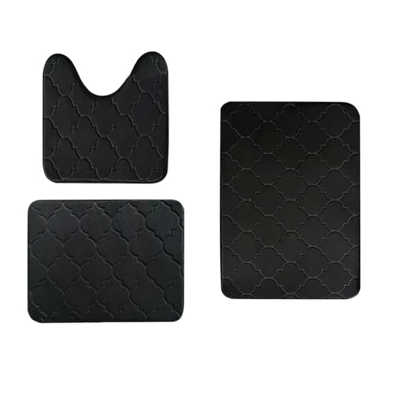 Qholemyo Bathroom Rugs Home Decor Washable Rugs Absorbent Printed 3 Piece Floor Mat Set Bathroom Toilet Cover And Floor Mat