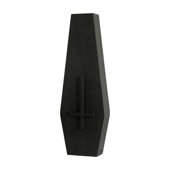 Qholemyo Black Wooden Coffin Storage Box Gothic Halloween Decor Jewelry Casket Box For Home Table Party Decorations