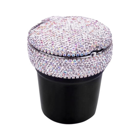 Qholemyo Bling Diamond Car Ashtray With Lid Luxury Auto Ash Tray For Women