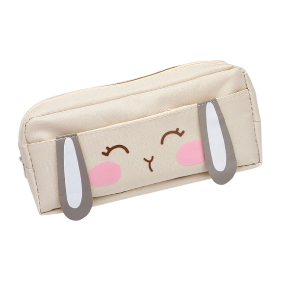 Qholemyo Cartoon Rabbit Multi Layer Large Capacity Pencil Case Supplies Office Supplies Portable Stylish Pencil Bag For Student Use