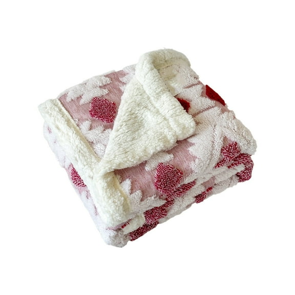 Qholemyo Cationic Hollow Taffeta Lambswool Warm Nap Double Layer Office Cover Throw Blanket Comfort Soft For Office Nap And Daily Use Home Decor