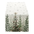 thumbnail image 1 of Qholemyo Christmas Tree Snowflakes Table Runner Winter Red Green Christmas Decorations Dining Table Placemats Kitchen Table Mats Restaurant Party Holiday Decoration, 1 of 6