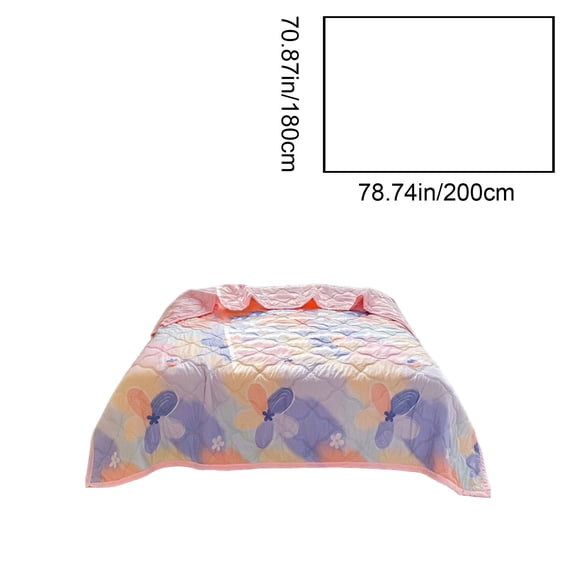 Qholemyo Cooling Comforter Floral Print Cotton Comforter Thin Summer Bedding Lightweight Blanket Skin Friendly For Sleeping