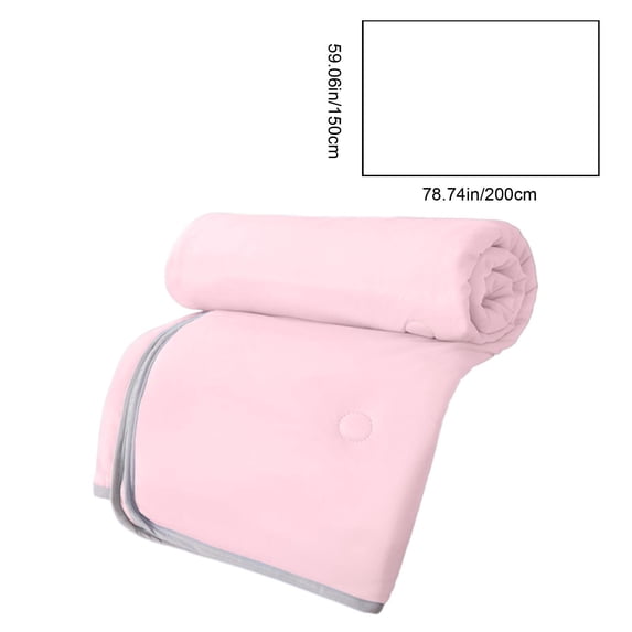 Qholemyo Cooling Comforter Solid Color Cotton Comforter Thin Quilt Summer Bedding Skin Friendly Washable Breathable Air Quilt