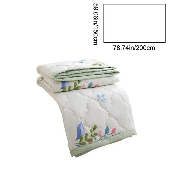 Qholemyo Cooling Comforter Thin Quilt Cotton Comforter Printed Summer Bedding Skin Friendly Washable Breathable Air Conditioner Quilt