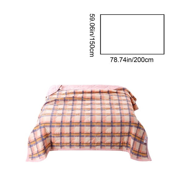 Qholemyo Cooling Comforter Throw Blanket Washed Cotton Thin Quilt Lightweight Comforter Breathable Washable Summer Bedding For Dormitory