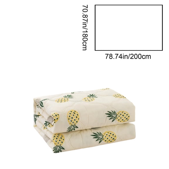 Qholemyo Cooling Comforter Yellow Pineapple Print Cotton Comforter Lightweight Quilt Breathable Washable Summer Bedding For Spring Fall Use