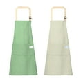 thumbnail image 1 of Qholemyo Cotton Linen Kitchen Apron Cute Sleeveless Smock Antifouling Cooking Apron For Women Men Baking, 1 of 3