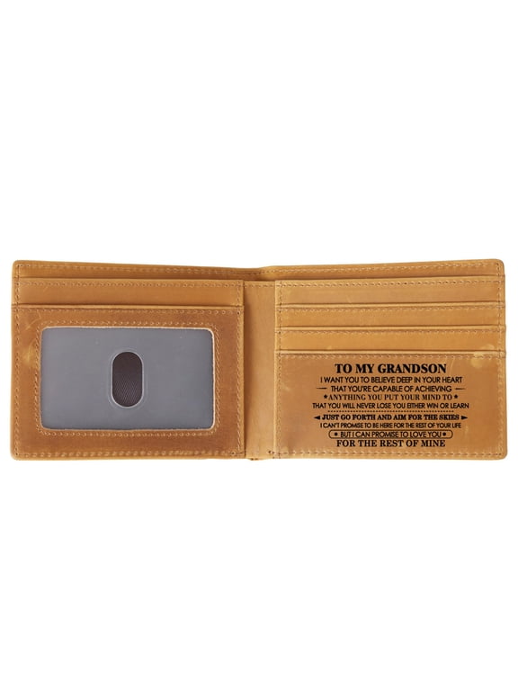 Custom Engraved Leather Wallet For Men Unique Personalized Gifts For Dad Husband