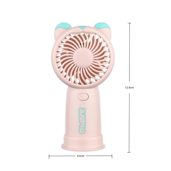 Qholemyo Cute Bear Mini Handheld Fan 3 Speeds USB Rechargeable Quiet Small Cooling Fan For Kids Adults Home Office Travel