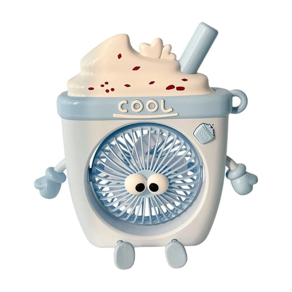 Qholemyo Cute Ice Cream Shaped Mini Fan Rechargeable Small Cooling Fan For Youth Bedroom Office Home Decor