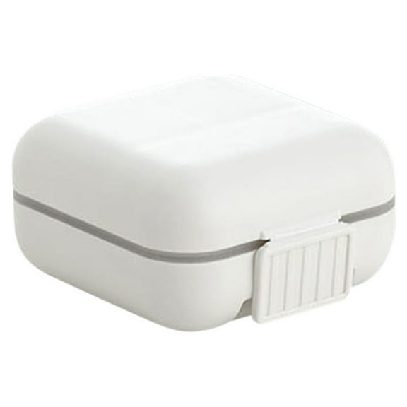 Qholemyo Daily Pill Cutter Plastic Rectangular Tablet Divider Box Portable Medication Splitter