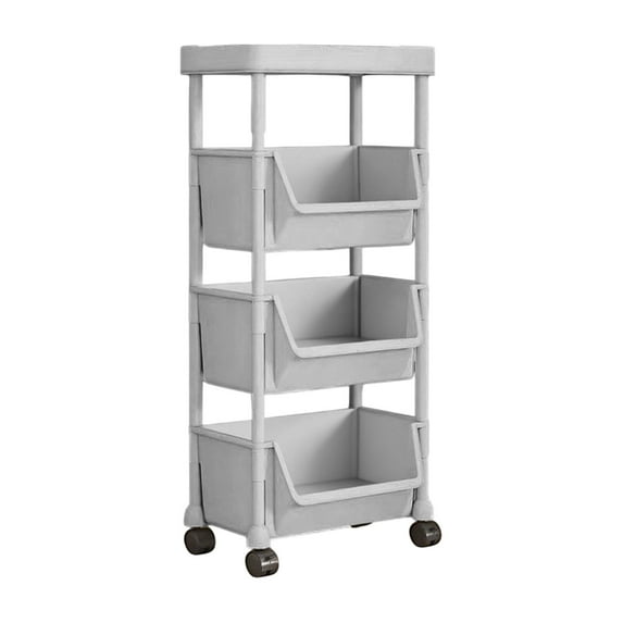 Qholemyo Desk Storage Rack Mobile Floor Standing Dorm Desk Under-Table Cart Simples Small Bookcase Book Shelf With Wheels Multi Tiered Multifunctional Storage Rack