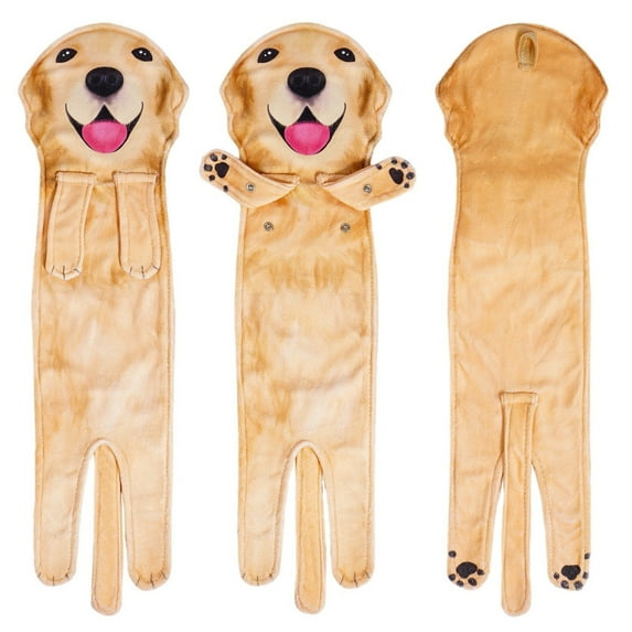 Qholemyo Dog Hand Towel Kitchen Bathroom Dog Towel Hanging Simulation Cute Pet Hand Towel Bathroom Hand Towels Soft Hand Towels
