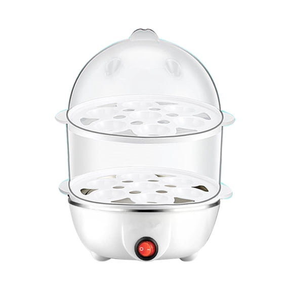 Qholemyo Double Layer Electric Egg Cooker With Auto Shut Off Multifunctional US Standard Egg Steamer For Hard Boiled Eggs Home Breakfast Egg Boiler