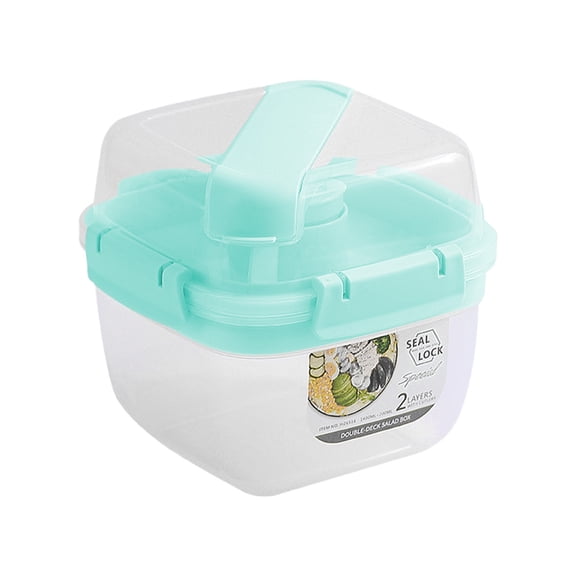Qholemyo Double Layered Airtight Food Storage Containers With Lids Portable Fruit Salad Bento Box Fresh Keeping Box