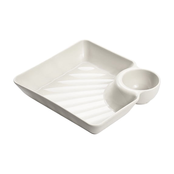 Qholemyo Dumpling Tray Sauce Separating Plastic Dinner Tray Snack Tray With Ketchup For Chicken And Fries Serving Platter