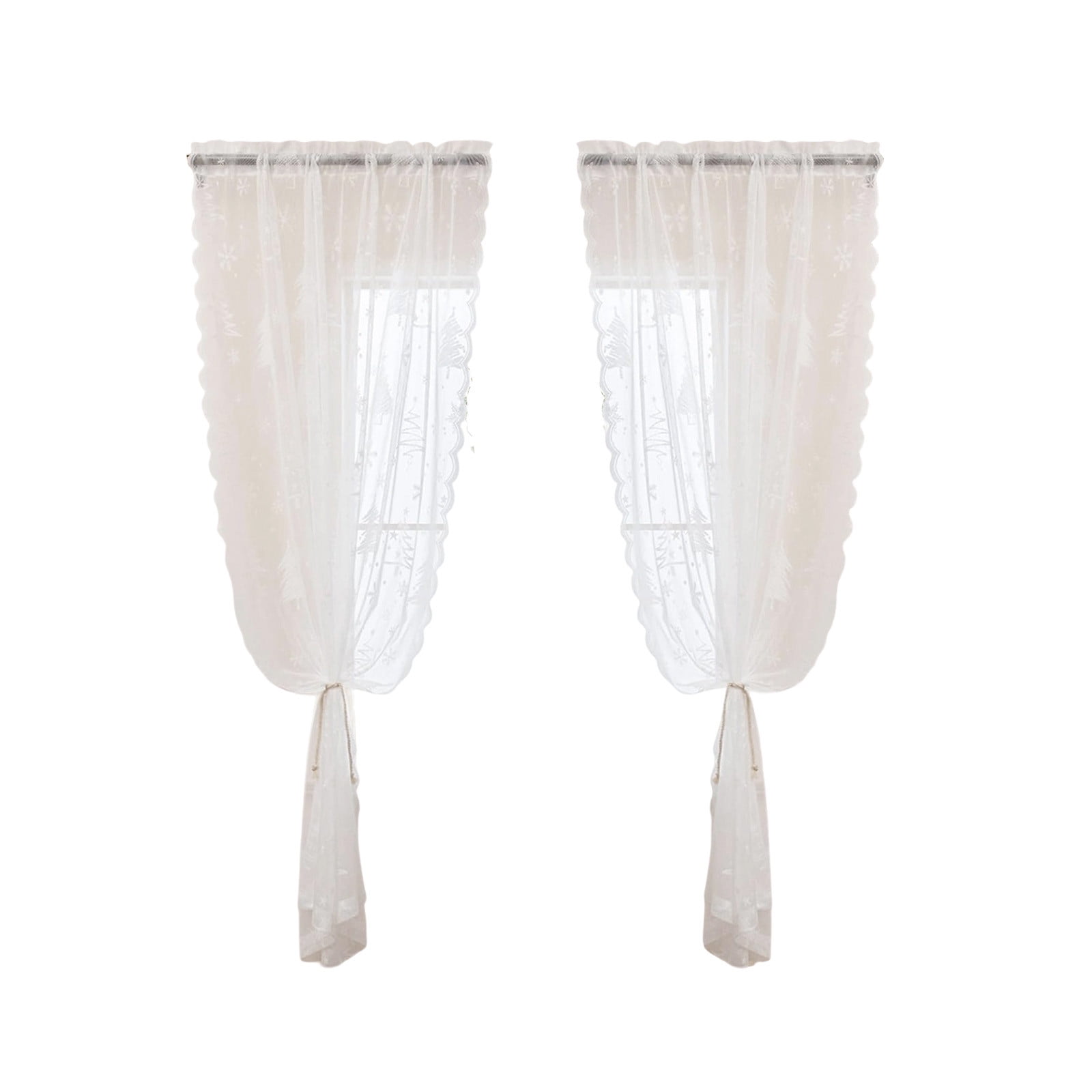 Qholemyo Exquisite Christmas Style Window Drapery Christmas Festive ...