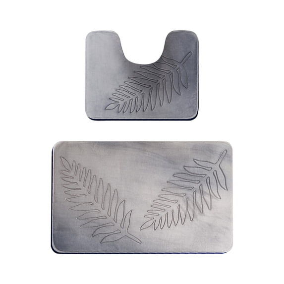 Qholemyo Floor Mats For Home Non Slip Floor Mat Bathroom Rugs Washable Rugs Leaf Pattern Absorbent Non Slip Floor Mat Two Sets For Bathroom Kitchen Living Room