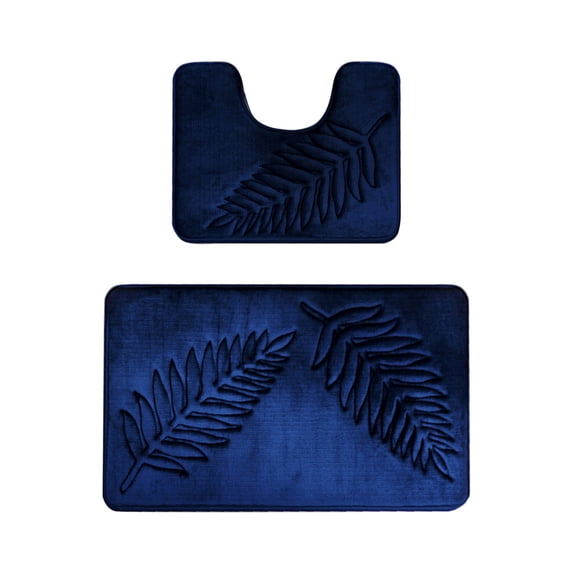 Qholemyo Floor Mats For Home Non Slip Floor Mat Bathroom Rugs Washable Rugs Leaf Pattern Absorbent Non Slip Floor Mat Two Sets For Bathroom Kitchen Living Room