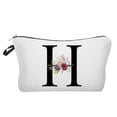 thumbnail image 1 of Qholemyo Flower Alphabet Initial Makeup Bag Personalized Cosmetic Pouch Birthday Gifts For Women Mom Bride Bridesmaid Travel Essentials, 1 of 5