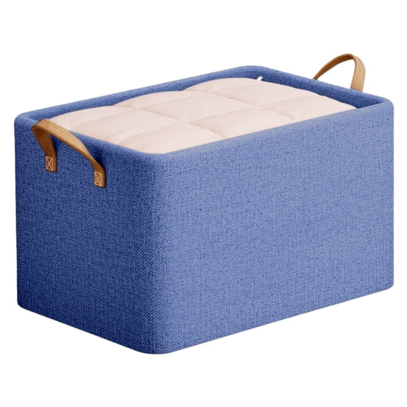 Qholemyo Foldable Closet Organizer Bedroom Storage Box With Lid Fabric Boxes Plastic Storage Container Storage Bins