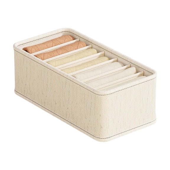 Qholemyo Foldable Fabric Underwear Storage Box Student Dormitory Drawer Underwear Organizing Box Compartment Storage Box With Lid Plastic Storage Container Storage Bins