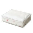 thumbnail image 1 of Qholemyo Foldable Odorless Moistureproof Plastic Underbed Storage Box For Pillows Coats Blankets White Translucent With Clothes Storage Organizer Cloth Organizer, 1 of 7