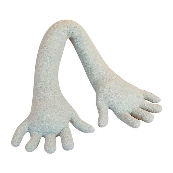 Qholemyo Funny Fleece Hand Shaped Throw Pillow Long Decorative Pillow For Sleeping Leg Support