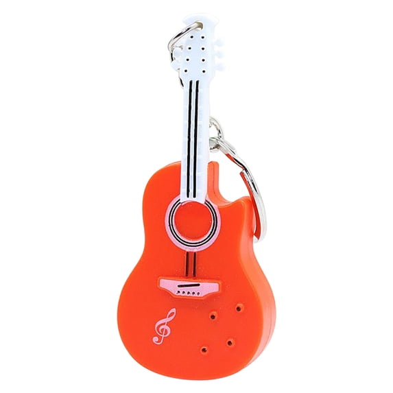 Qholemyo Funny Guitar Keychain With LED Light Sound Keyring Hanging Ornament Bag Charm Keychain Charms Cute Keychain