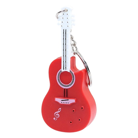 Qholemyo Funny Guitar Keychain With LED Light Sound Keyring Hanging Ornament Bag Charm Keychain Charms Cute Keychain