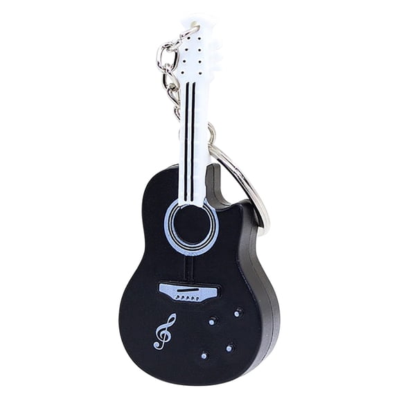 Qholemyo Funny Guitar Keychain With LED Light Sound Keyring Hanging Ornament Bag Charm Keychain Charms Cute Keychain