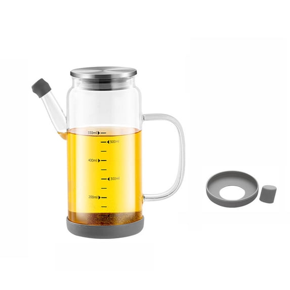 Qholemyo Glass Oil Dispenser With Scale Without Hanging Oil Household Leak Proof Olive Oil Bottle Soy Vinegar Cooking Oil Dispenser For Kitchen