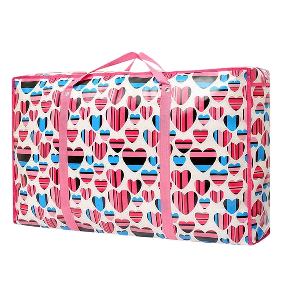 Qholemyo Heavy Duty Extra Large Reusable Storage Bags With Zipper Strong Handles Washable Moving Bags For Closet Underbed Bedding Blanket Organizer