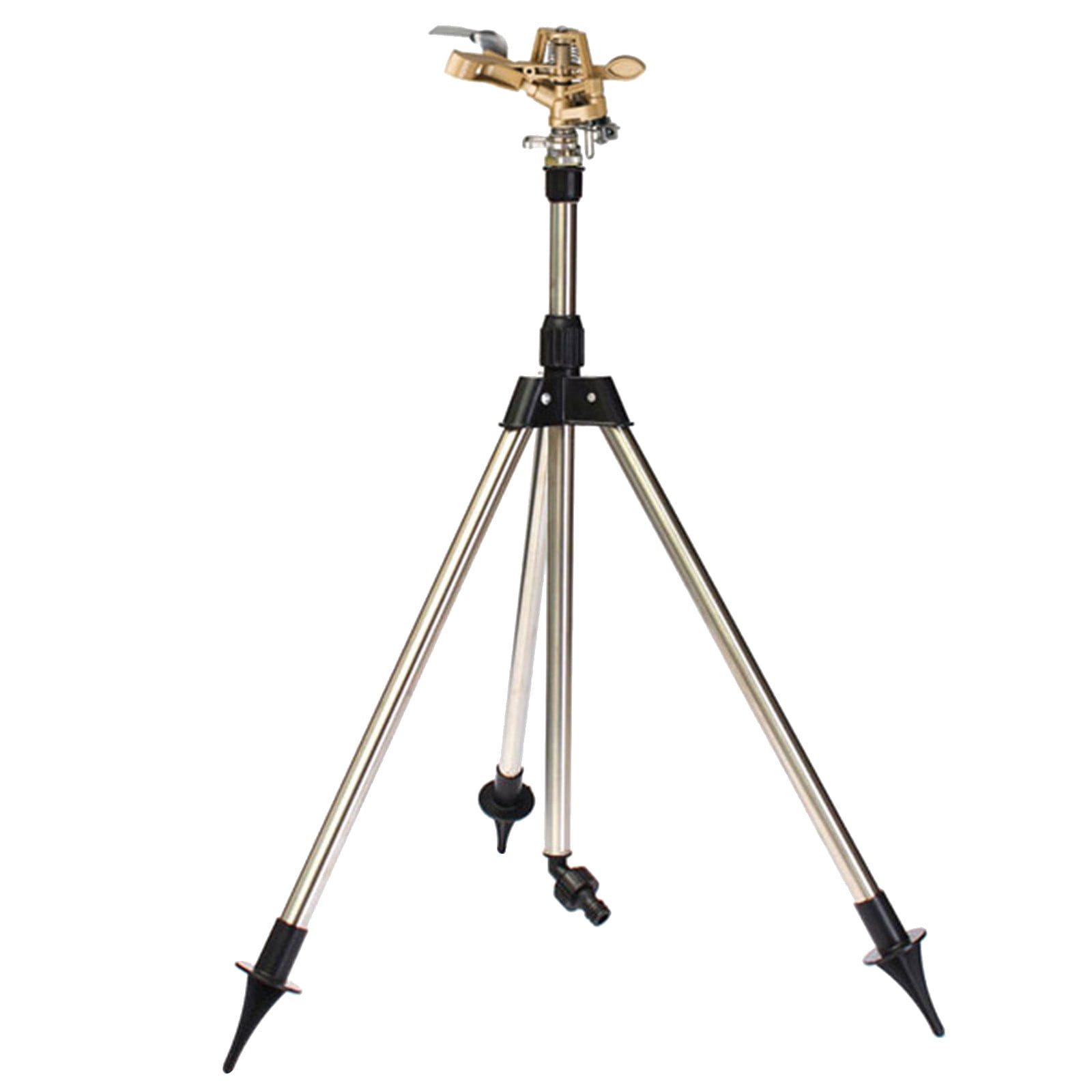 Qholemyo Heavy Duty Metal Tripod Sprinkler Large Area Lawn Water Sprinkler For Yard Garden Tower Height Adjustable