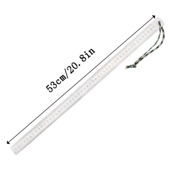 Qholemyo Heavy Duty Ruler 53cm Stainless Steel Meter Stick Hand Measuring Tool With Centimeter Inch Scale