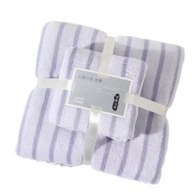 Qholemyo High Absorbent Cotton Bath Towel Set Large Bath Towels Face Towels Bathroom Towels Set