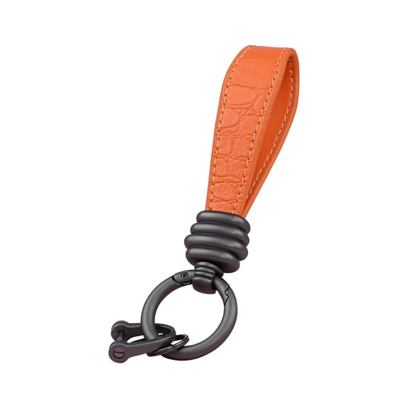 Qholemyo High Grade Sisal Pattern Leather Rope Car Key Pendant Threaded Men's Key Ring Keychain Charms Bag Charm