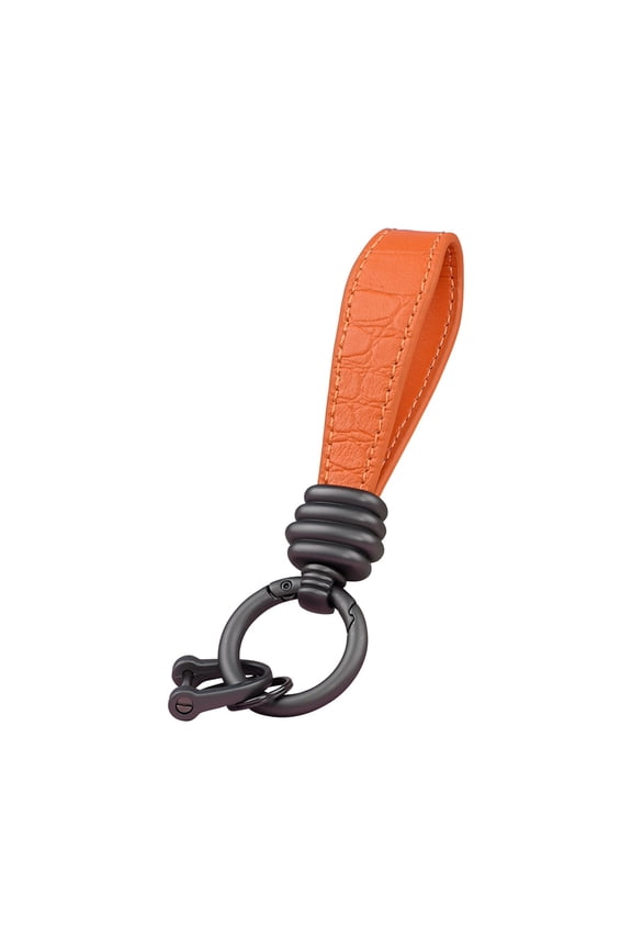 High Grade Sisal Pattern Leather Rope Car Key Pendant Threaded Men's Key Ring Keychain Charms Bag Charm