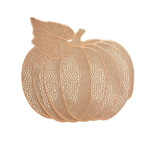 Qholemyo Hollowed Out PVC Pumpkin Placemats Watertight Oil proof Household Western Food Mat Heat Insulation Mat Decorative Mat Table Mat table mats placemats for dining table