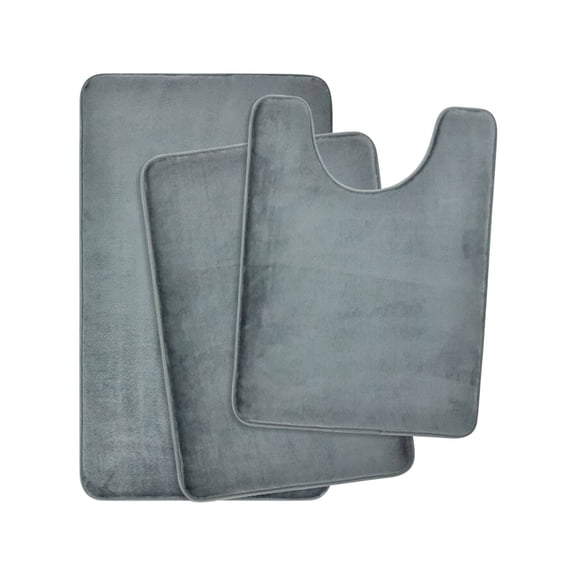Qholemyo Home Decor Bathroom Rugs Non Slip Washable Rugs Three Piece Flannel Bathroom Set Thickened Sponge Absorbent Non Slip Floor Mat Carpet Door Mat