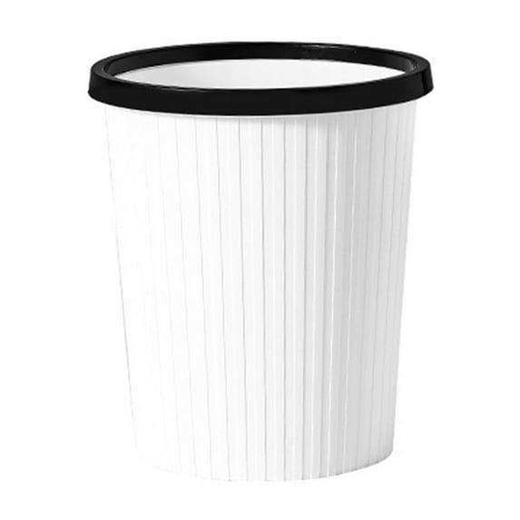 Qholemyo Household Lidless Pressure Ring Trash Can Paper Basket Indoor Living Room Kitchen Bathroom Bedroom Small Waste Bin