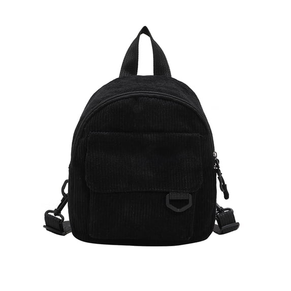 Qholemyo Ins Cute Corduroy Mini Backpack Versatile Cosmetic Bag Adjustable Strap Schoolbag For OL Commuting Student Travel Essentials